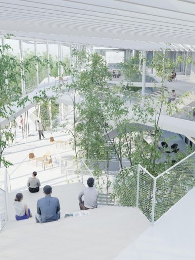 Учебный центр Политехнической школы на кампусе Париж-Сакле © Sou Fujimoto Architects, Nicolas Laisné Associés, Manal Rachdi Oxo Architectes, RSI-studio