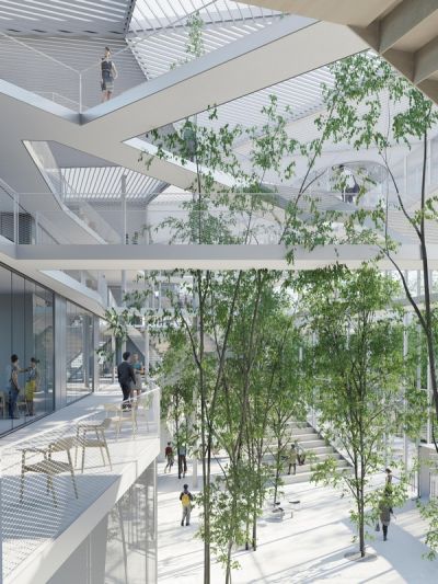 Учебный центр Политехнической школы на кампусе Париж-Сакле © Sou Fujimoto Architects, Nicolas Laisné Associés, Manal Rachdi Oxo Architectes, RSI-studio