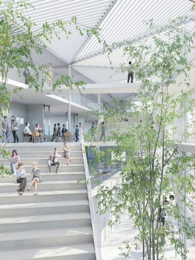 Учебный центр Политехнической школы на кампусе Париж-Сакле © Sou Fujimoto Architects, Nicolas Laisné Associés, Manal Rachdi Oxo Architectes, RSI-studio