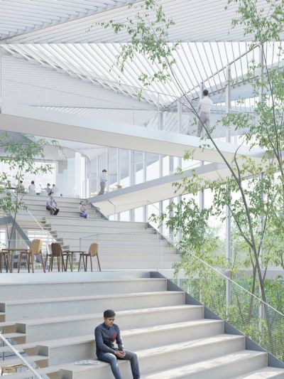 Учебный центр Политехнической школы на кампусе Париж-Сакле © Sou Fujimoto Architects, Nicolas Laisné Associés, Manal Rachdi Oxo Architectes, RSI-studio