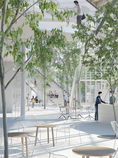 Учебный центр Политехнической школы на кампусе Париж-Сакле © Sou Fujimoto Architects, Nicolas Laisné Associés, Manal Rachdi Oxo Architectes, RSI-studio