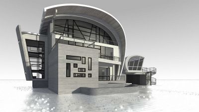 Загородный дом. Проект © Архитектурное бюро Романа Леонидова