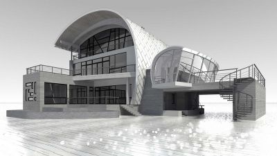 Загородный дом. Проект © Архитектурное бюро Романа Леонидова