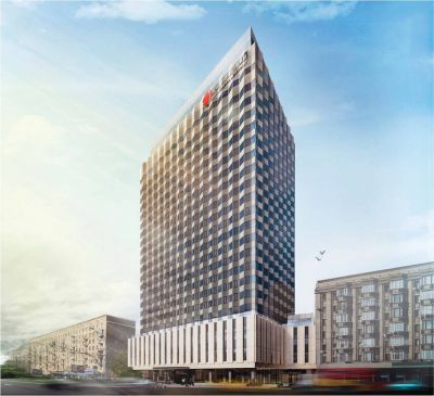 Реконструкция здания гостиницы «Белград» на Смоленской улице. Входная группа с устройством козырька. Проектировщик: «Т+Т Архитектс». Заказчик: «Гостиница «Белград»