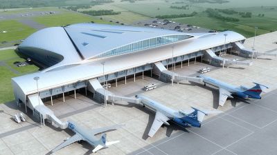 Интерьер нового терминала международного аэропорта Курумоч в Самаре © Архитектурное бюро Nefa Architects. Фотограф Илья Иванов
